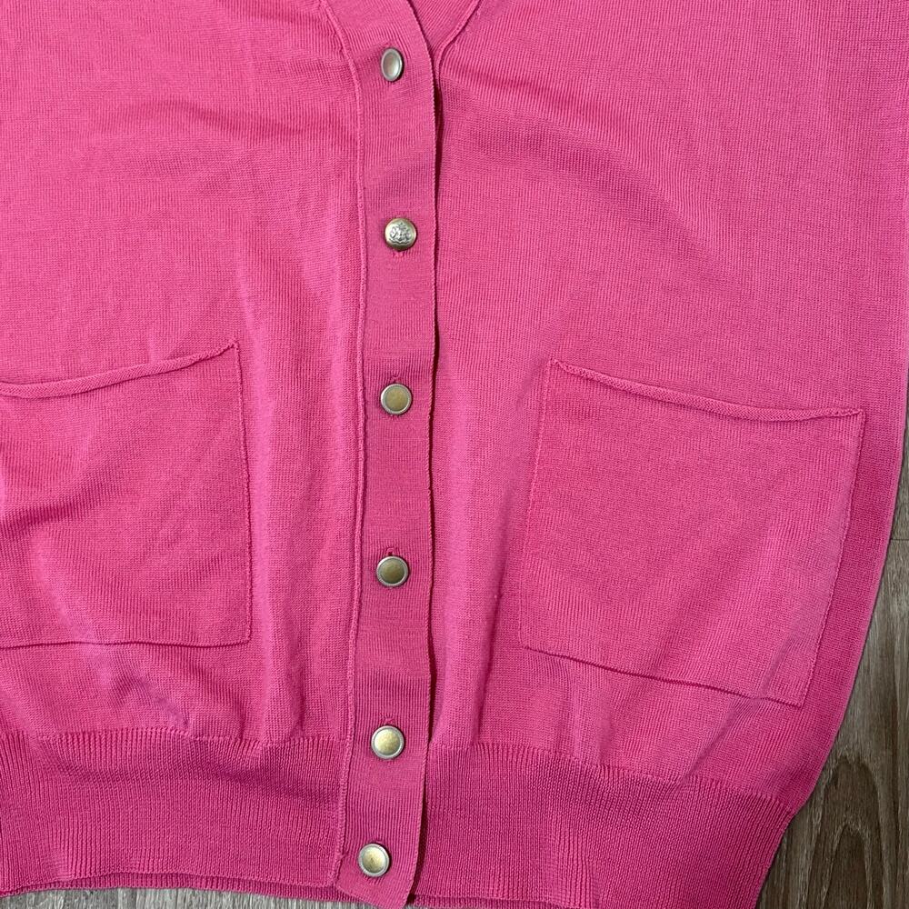 Kumikyoku Onward Kashiyama Hot Pink 100% Wool Cardigan Sweater, Japan Size 2 - Picture 4 of 10